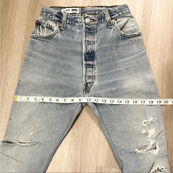Redone vintage levi’s 501 high rise skinny jeans cropped - Picture 6 of 13